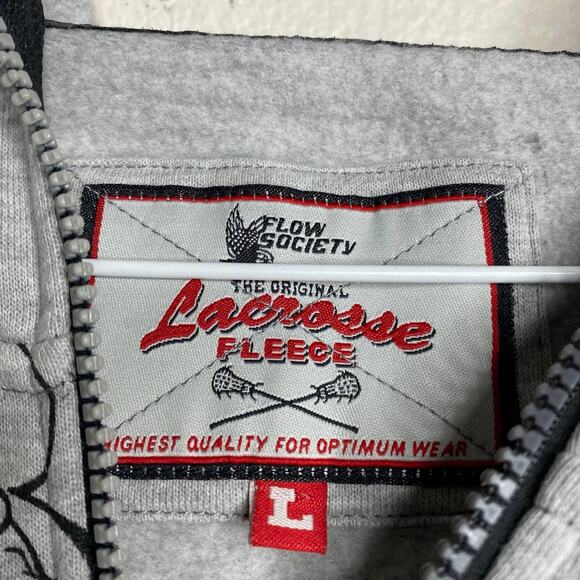 Lax Rat Flow Society Lacrosse Hoodie Full Zip Jacket Streetwear Hoodie Sz Large - Picture 6 of 12